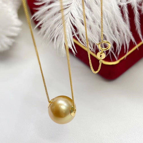Golden South Sea Pearl Floating Pendant - House Of Pearls